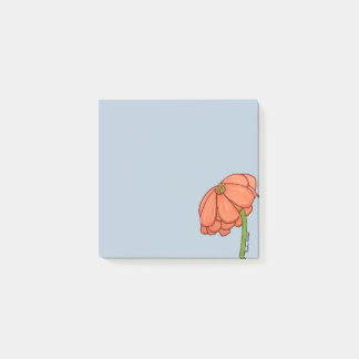 Bloco De Notas Flor de Laranja com fundo Azul