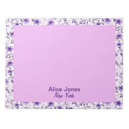 Bloco De Notas Flor de lavanda cúbica