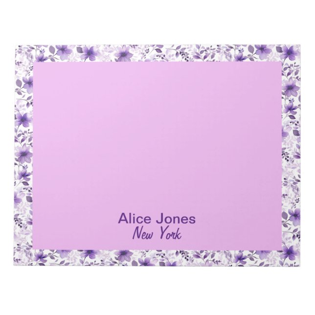 Bloco De Notas Flor de lavanda cúbica (Frente)