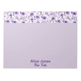 Bloco De Notas Flor de lavanda cúbica