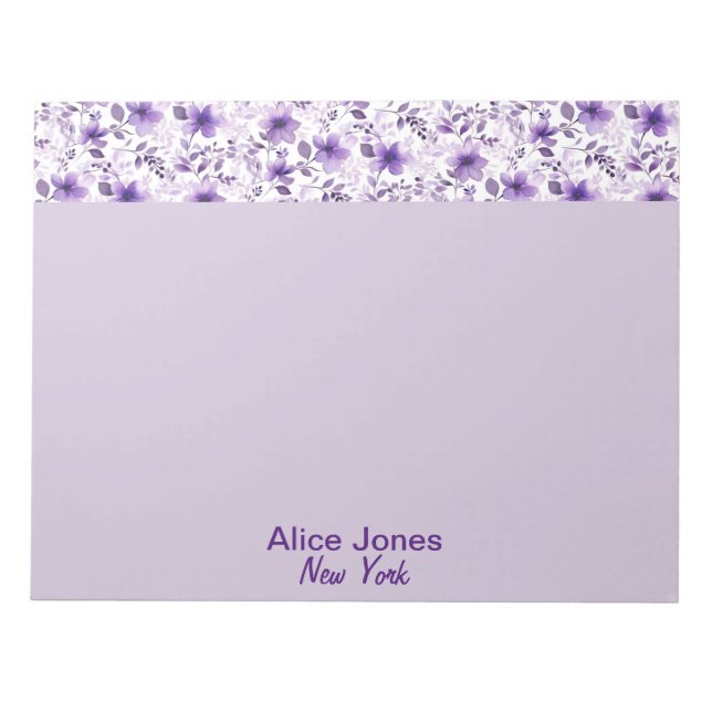 Bloco De Notas Flor de lavanda cúbica (Frente)