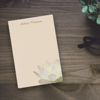 Bloco De Notas Flor de lótus elegante boho pastel terroso código