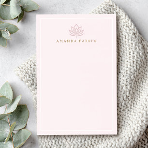 Bloco De Notas Flor de lótus estilizada rosa yoga cura