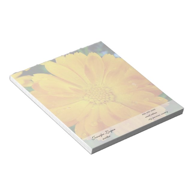Bloco De Notas Flor de margarida amarela bonito, fresca (Inclinado)