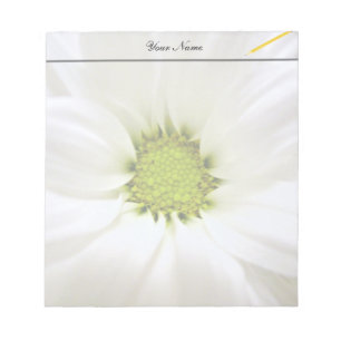 Bloco De Notas flor de margarida branca pura