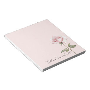 Bloco De Notas Flor de Rosa Rosa Chic