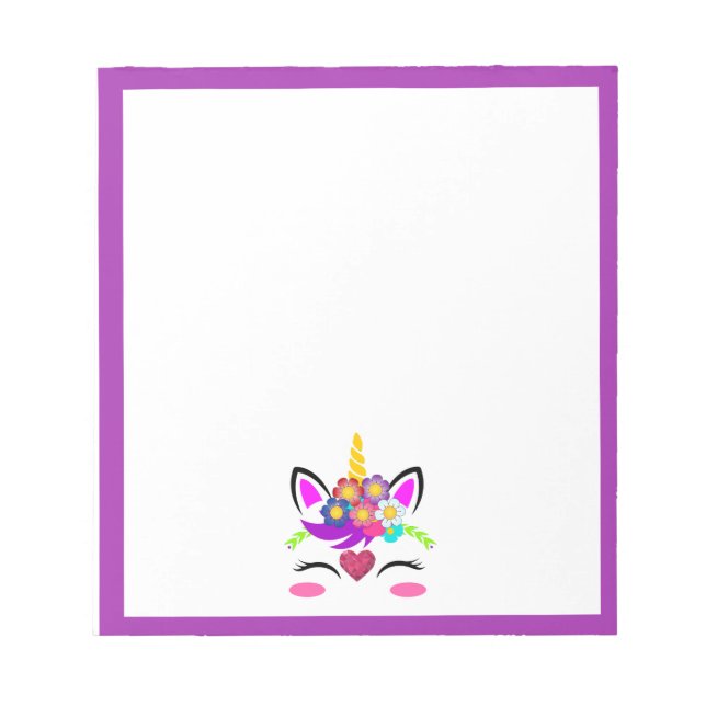 Bloco De Notas Flor de Unicórnio (Frente)