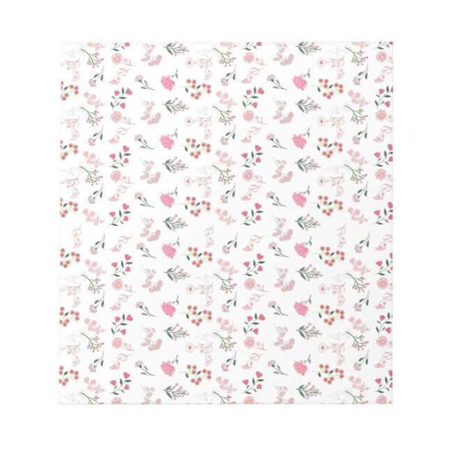 Bloco De Notas Flor Delicado Associado no Padrão (Frente)