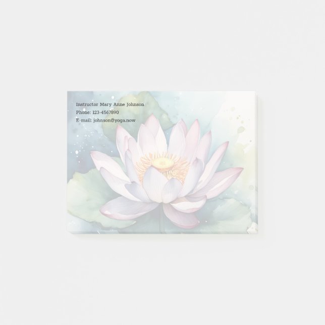 Bloco De Notas Flor do Lotus Watercolor (Frente)