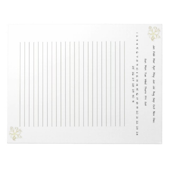 Bloco De Notas flor Dourada (Frente)