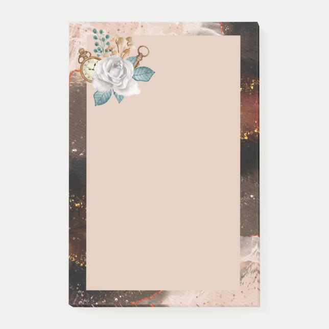 Bloco De Notas Flor e Granito Post-it Notes (Frente)