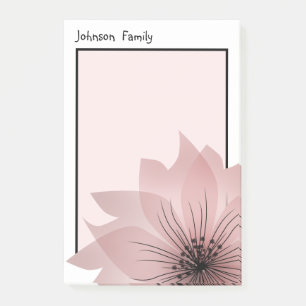 Bloco De Notas Flor elegante rosa