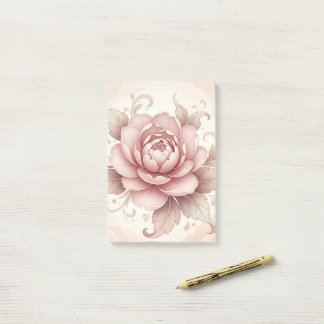 Bloco De Notas Flor Elegante Rosa -- Floral de Primavera