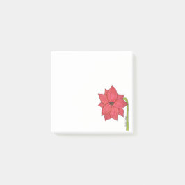 Bloco De Notas Flor Estrela Vermelha em Branco