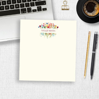 Bloco De Notas Flor Floral Flor Silvestre Elegante Personalizado