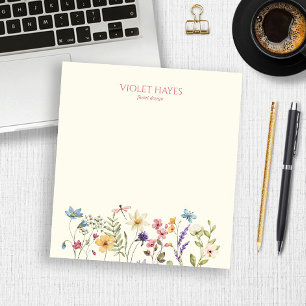 Bloco De Notas Flor Floral Selvagem Elegante Personalizado