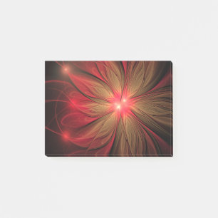 Bloco De Notas Flor fractal de fanfarrão vermelho