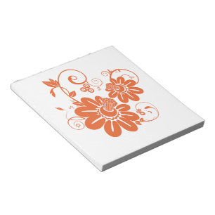 Bloco De Notas Flor Laranja