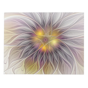 Bloco De Notas Flor Luminosa Colorida, Fractal Moderno Abstrato