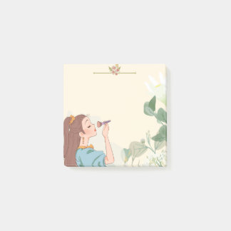 Bloco De Notas Flor Menina 2 Notas Adesivas