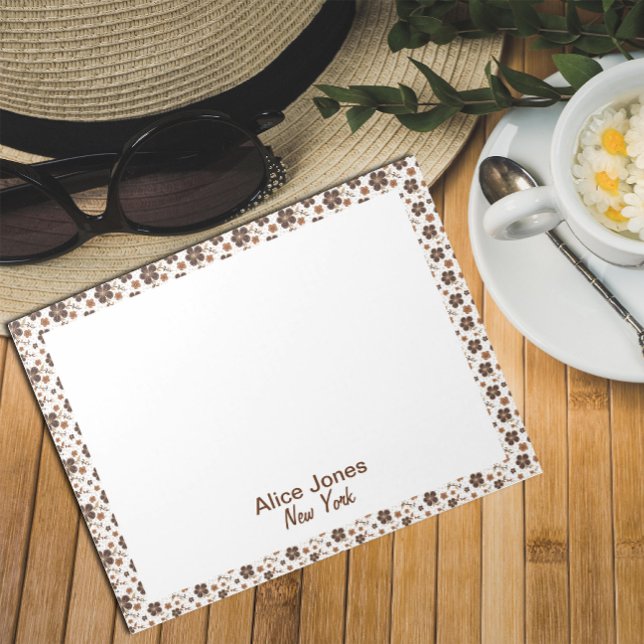 Bloco De Notas Flor natural castanho escuro (Criador carregado)