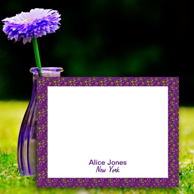 Bloco De Notas Flor natural castanho-roxa (Criador carregado)