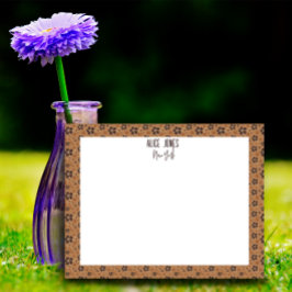 Bloco De Notas Flor natural de padrão castanho claro