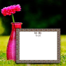 Bloco De Notas Flor natural de padrão castanho-claro da cinza