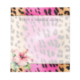 Bloco De Notas Flor Negra-Leopardo-Negro-Rosa-Girassol