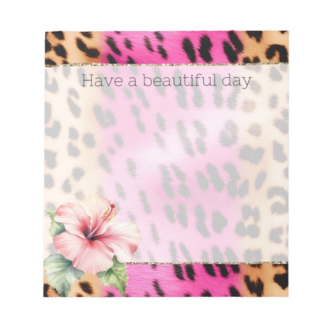 Bloco De Notas Flor Negra-Leopardo-Negro-Rosa-Girassol (Frente)