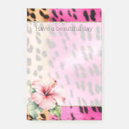 Bloco De Notas Flor Negra-Leopardo-Negro-Rosa-Girassol