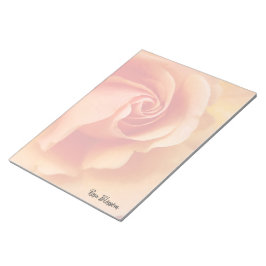 Bloco De Notas Flor rosa / Pêssego Apricot / Foto de fechamento