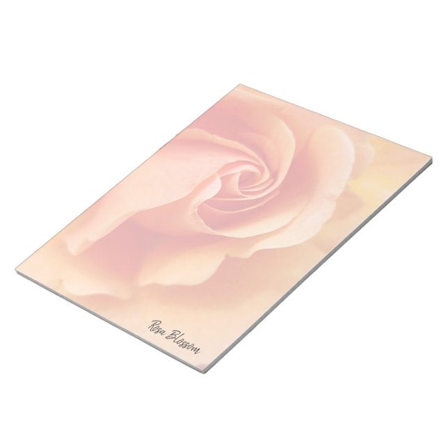 Bloco De Notas Flor rosa / Pêssego Apricot / Foto de fechamento (Inclinado)