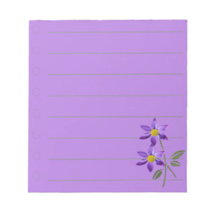 Bloco de Notas Flor Roxa: