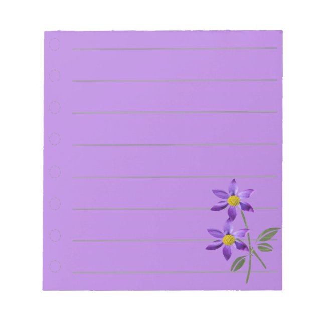 Bloco de Notas Flor Roxa: (Frente)