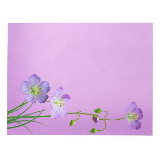 Bloco De Notas Flor selvagem roxo em roxo (Frente)
