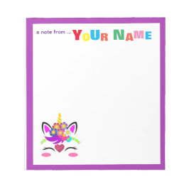 Bloco De Notas Flor Unicórida