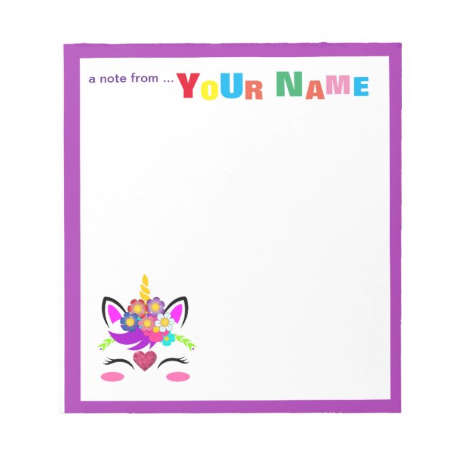 Bloco De Notas Flor Unicórida (Frente)