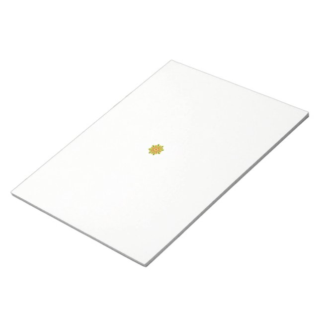 Bloco De Notas flor verde e vermelha com pontos pretos (Inclinado)