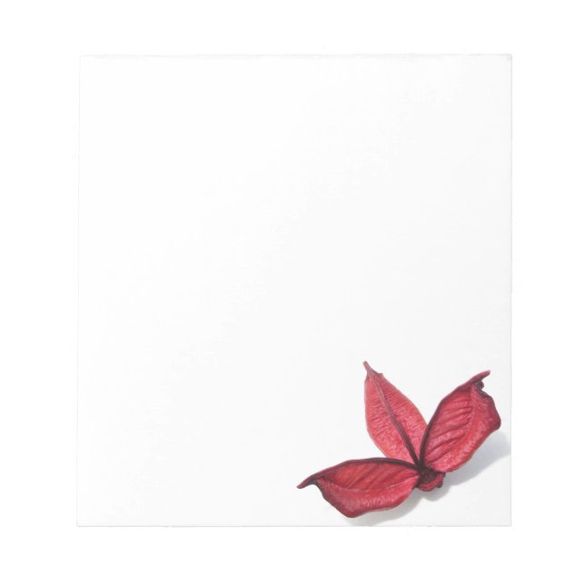 Bloco De Notas Flor Vermelha de Outono (Frente)
