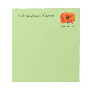 Bloco De Notas Flor vermelha impressionante 1927 da papoila de