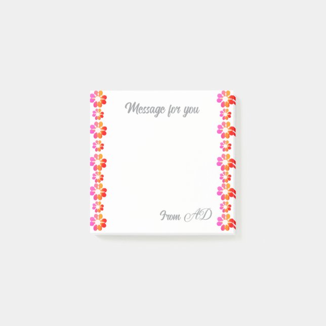 Bloco De Notas Flor Vermelho Laranja (Frente)