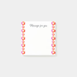 Bloco De Notas Flor Vermelho Laranja