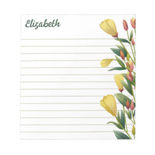 Bloco De Notas Florais Amarelos Na Noite, Primrose, Vinculou Seu 