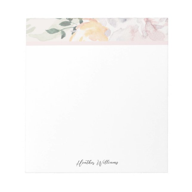 Bloco De Notas Florais Elegante (Frente)
