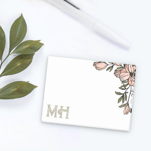Bloco De Notas Florais Escamosos - Iniciais Olivais Em Desconfort