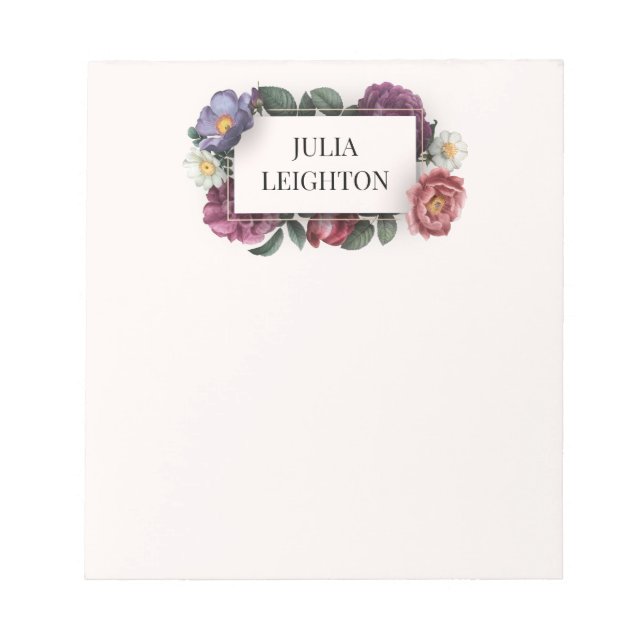 Bloco De Notas Florais escuros (Frente)