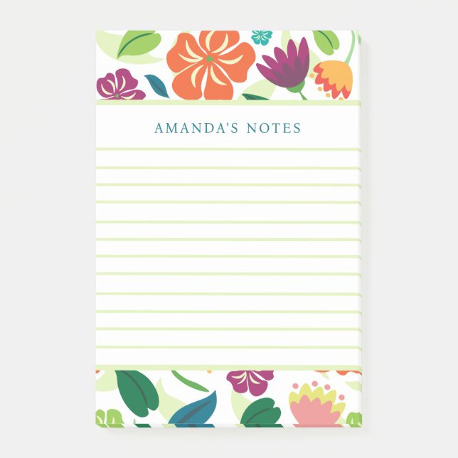Bloco de Notas Floral (Frente)