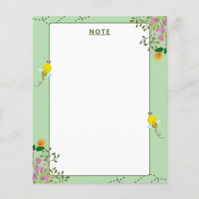 Bloco de Notas Floral (Frente)