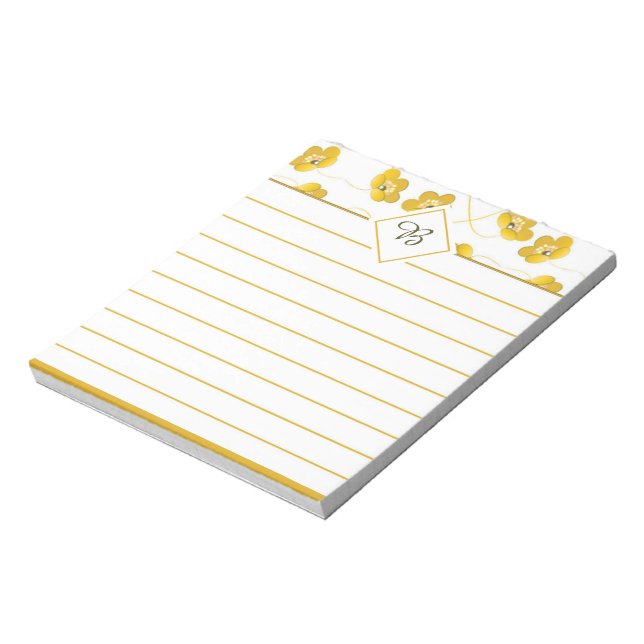 Bloco de notas floral amarelo (Invertido)